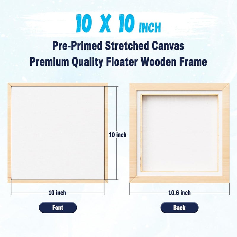 HANSILK Framed Canvas Wall Art - Mother Gifts, 10x10 Inch Blank Canvas with Wood Frame | DIY Custom Painting Kit for Couples, Home Décor & Romantic Handmade Crafts - Image 2